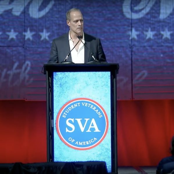 Sebastian Junger speaking at SVA 2022